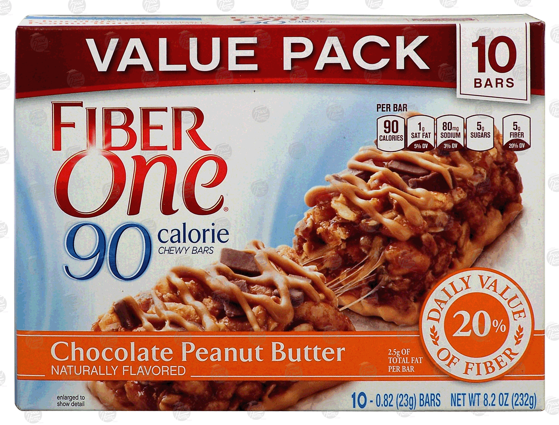 Fiber One 90 calorie chocolate peanut butter chewy bars, 10 bars Full-Size Picture